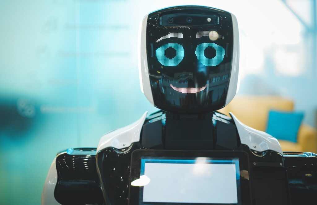 robot sorridente di benvenuto soluzione di parcheggio lione saint exupery